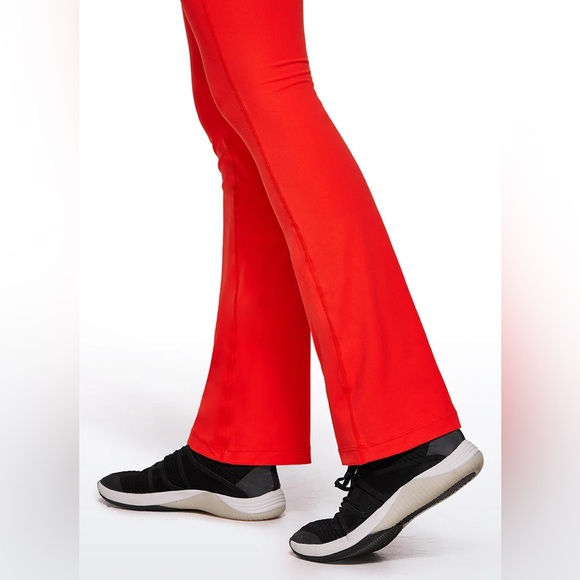 CRZ YOGA Butterluxe Flare Jumpsuit Build-in Bra Bodysuit Orange-Red NWT Sz S - Picture 5 of 11